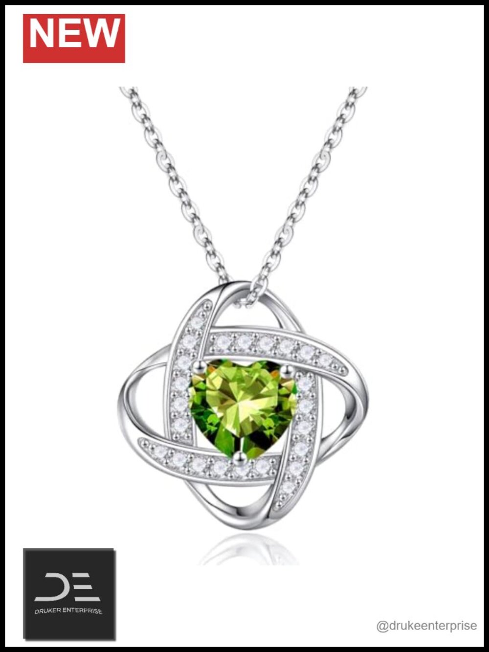 Iefil Love Knot Birthstone Necklace, Anniversary Birthday Gifts for Women